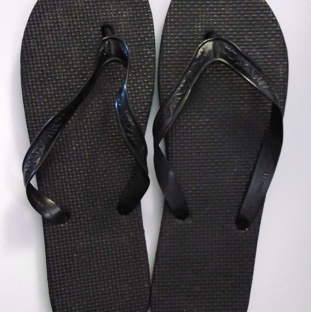 Black Flip Flops Men's 11.5